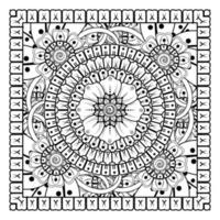 padrão circular em forma de mandala para henna, mehndi, tatuagem, decoração. ornamento decorativo em estilo oriental étnico. página do livro para colorir. vetor