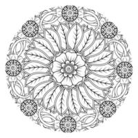 padrão circular em forma de mandala para henna, mehndi, tatuagem, decoração. ornamento decorativo em estilo oriental étnico. página do livro para colorir. vetor