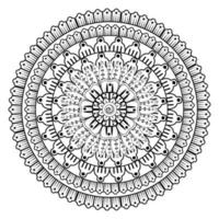 padrão circular em forma de mandala para henna, mehndi, tatuagem, decoração. ornamento decorativo em estilo oriental étnico. página do livro para colorir. vetor