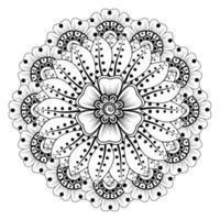 padrão circular em forma de mandala para henna, mehndi, tatuagem, decoração. ornamento decorativo em estilo oriental étnico. página do livro para colorir. vetor