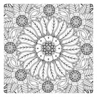 padrão circular em forma de mandala para henna, mehndi, tatuagem, decoração. ornamento decorativo em estilo oriental étnico. página do livro para colorir. vetor