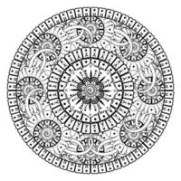 padrão circular em forma de mandala para henna, mehndi, tatuagem, decoração. ornamento decorativo em estilo oriental étnico. página do livro para colorir. vetor