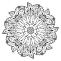 padrão circular em forma de mandala para henna, mehndi, tatuagem, decoração. ornamento decorativo em estilo oriental étnico. página do livro para colorir. vetor