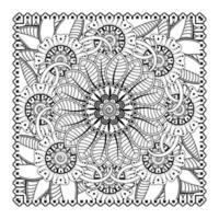 padrão circular em forma de mandala para henna, mehndi, tatuagem, decoração. ornamento decorativo em estilo oriental étnico. página do livro para colorir. vetor