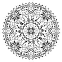 padrão circular em forma de mandala para henna, mehndi, tatuagem, decoração. ornamento decorativo em estilo oriental étnico. página do livro para colorir. vetor