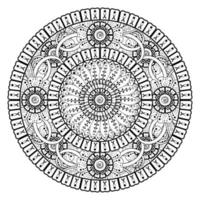 padrão circular em forma de mandala para henna, mehndi, tatuagem, decoração. ornamento decorativo em estilo oriental étnico. página do livro para colorir. vetor