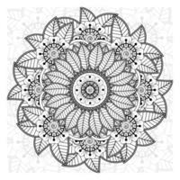 padrão circular em forma de mandala para henna, mehndi, tatuagem, decoração. ornamento decorativo em estilo oriental étnico. página do livro para colorir. vetor