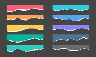 vetor de borda de papel rasgado. elementos separados do fundo.