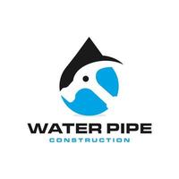 design de logotipo de ilustração de reparo de tubulação de água vetor