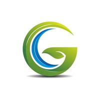 pequeno conceito de logotipo verde gc vetor