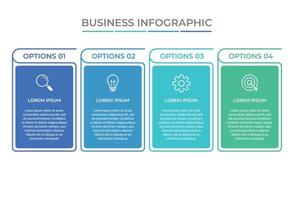 apresentação modelo de infográfico de negócios com 4 opções. ilustração vetorial. vetor