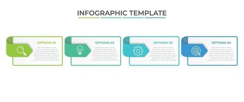 apresentação modelo de infográfico de negócios com 4 opções. ilustração vetorial. vetor