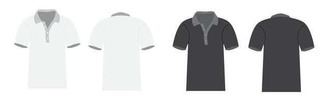 camiseta masculina manga curta branca e preta vetor