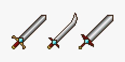 armas em design de pixel art vetor