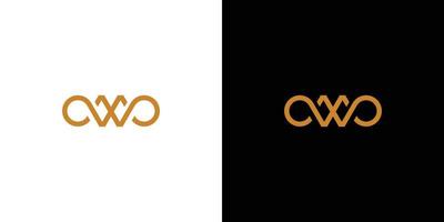 design de logotipo infinito de letras mw modernas e luxuosas vetor