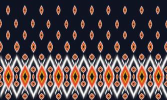 geométrico étnico oriental ikat padrão design tradicional para plano de fundo, tapete, papel de parede, roupas, embrulho, batik, tecido, ilustração vetorial. estilo bordado. vetor