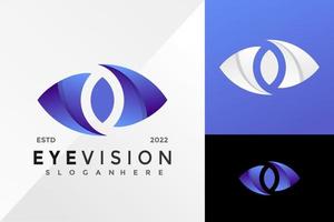 modelo de ilustração vetorial de design de logotipo moderno de visão ocular vetor