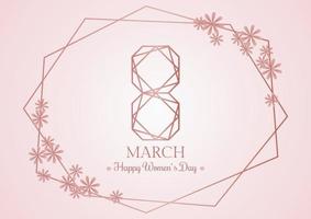 feliz dia da mulher 8 de março com modelo de fundo de flor rosa para o dia internacional da mulher. ilustração vetorial. vetor