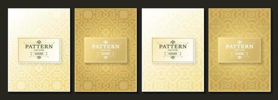 coleção de capa de padrão de ornamento de ouro vetor