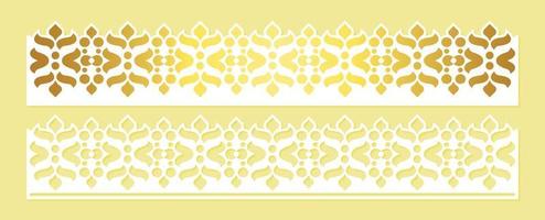linhas de corte de papel decorativo de borda dourada vetor