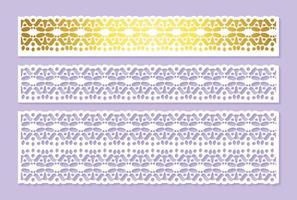 linhas de corte de papel decorativo de borda dourada vetor