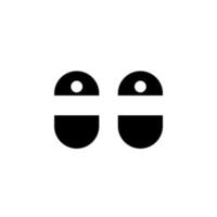 sandália, calçado, chinelo, modelo de logotipo de ilustração vetorial ícone sólido flip-flop. adequado para muitos propósitos. vetor