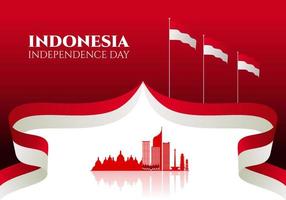 dia da independência da indonésia para celebração nacional em 17 de agosto. vetor