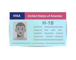 h1b visa usa para empregar temporariamente trabalhadores estrangeiros em ocupações especializadas. documento de imigração. ilustração vetorial modelo no passaporte. vetor