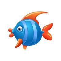 peixe azul tropical bonito dos desenhos animados. personagem. ilustração vetorial vetor