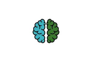 vetor de design de logotipo de folha de planta de árvore de cérebro minimalista simples
