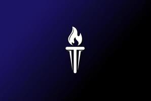 design de logotipo de fogo de tocha vetor