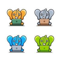 logotipo fofo de elefante vetor