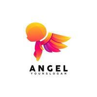 design de logotipo colorido de anjo vetor
