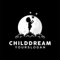 vetor de ilustração de design de logotipo de sonho de criança