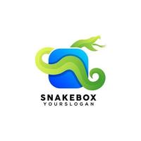 design de logotipo de caixa de cobra colorida vetor