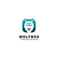vetor de design de logotipo de lobo