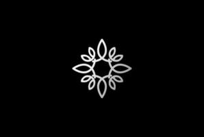Vetor de design de logotipo de folha de flor geométrica luxuosa elegante