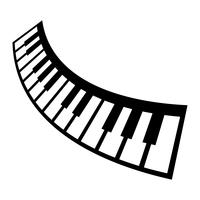 Ícone de vetor de instrumento musical de teclado de piano