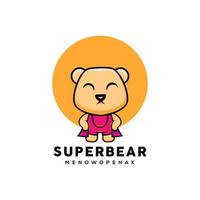 design de logotipo super urso vetor