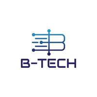 design de logotipo de tecnologia letra b vetor