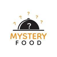 design de logotipo de comida misteriosa vetor
