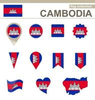 coleção de bandeira do camboja vetor