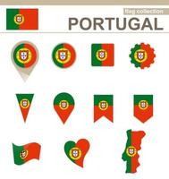 coleção de bandeiras de portugal vetor