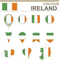 coleção de bandeiras da irlanda vetor