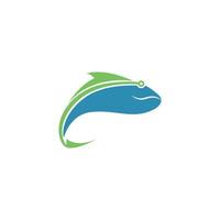 ilustração vetorial de ícone de peixe e anzol, perfeito para um logotipo de ponto de pesca. vetor