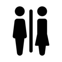 sinal de banheiro masculino e feminino isolado no fundo branco. vetor