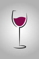 uma ilustração vetorial de um vinho tinto em um copo vetor