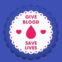design de cartaz de doação de sangue, distintivo vetorial vetor