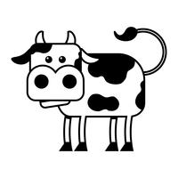Vaca, vetorial, caricatura, ilustração