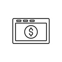 ícone de banco de transação de dinheiro online vetor